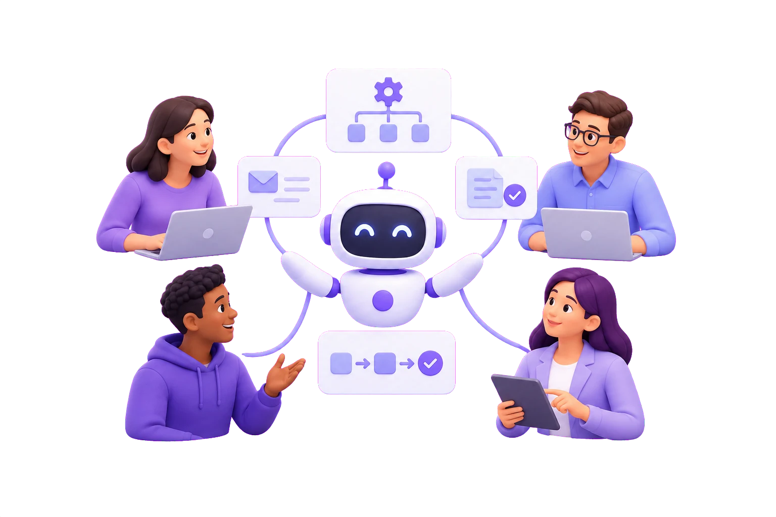 Illustration of a connected product team