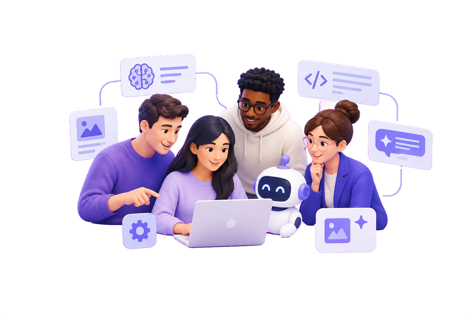 Illustration of a connected product team