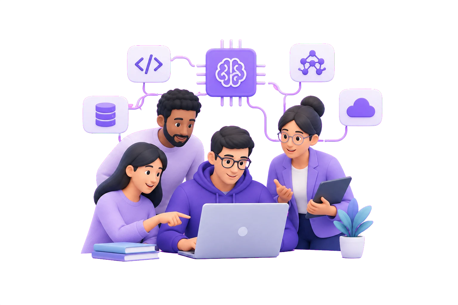 Illustration of a connected product team