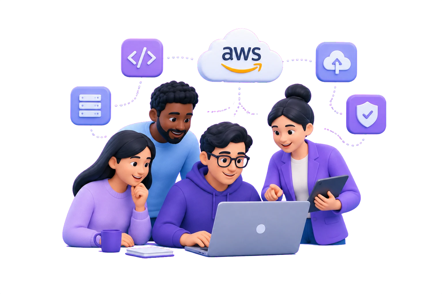 Illustration of a connected product team