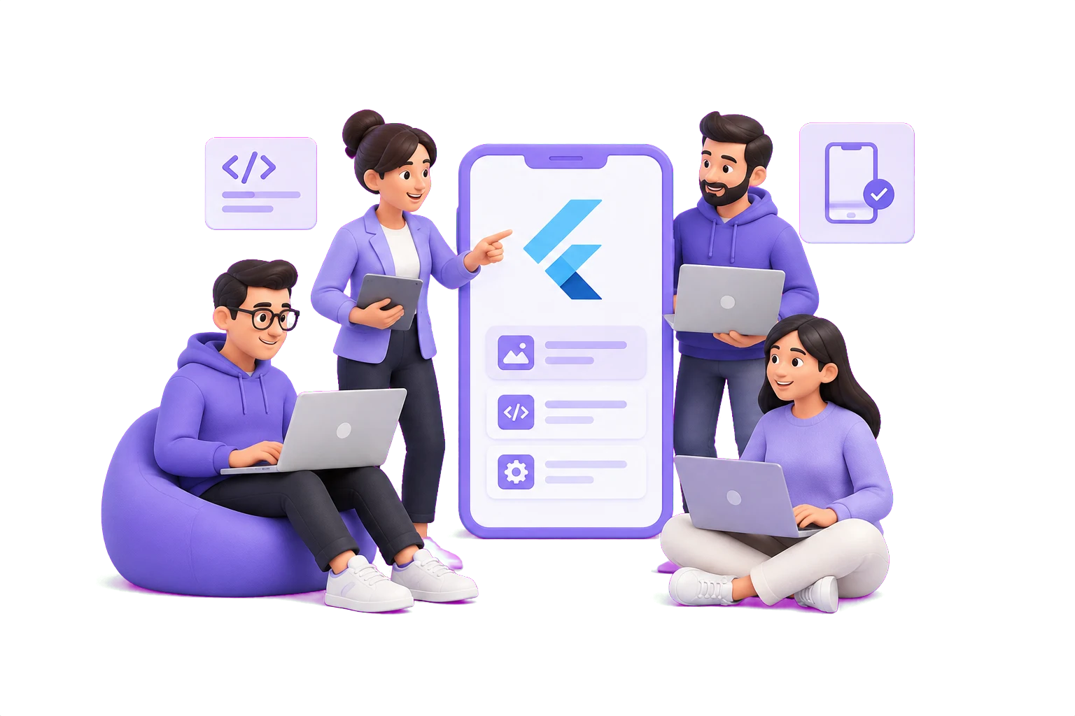 Illustration of a connected product team