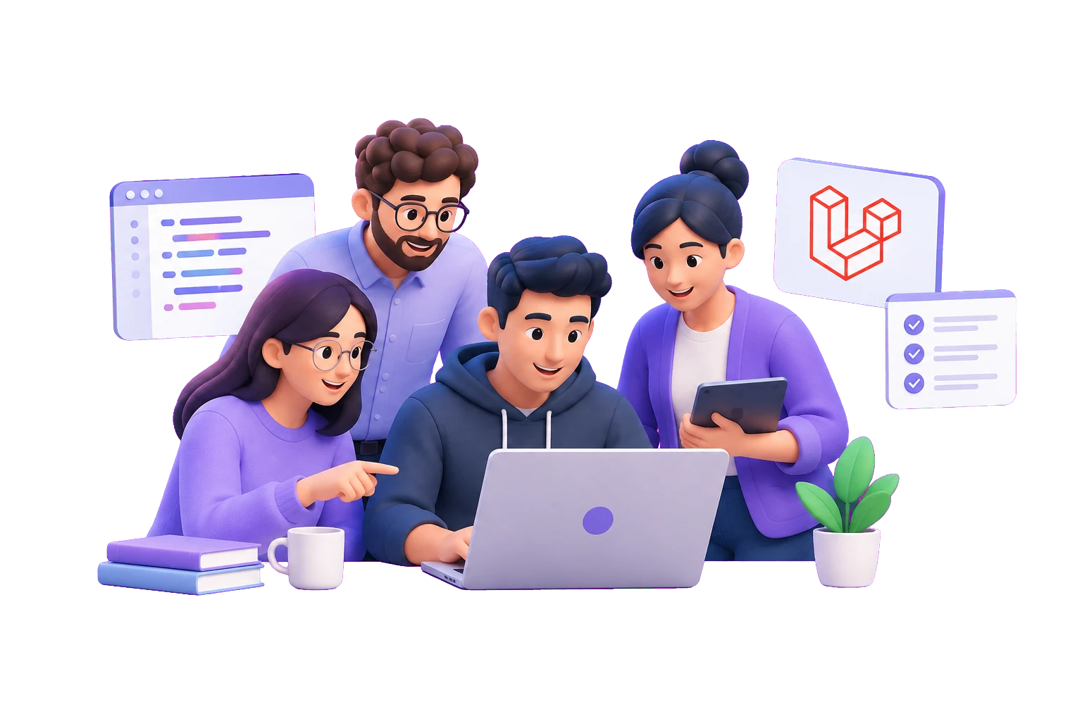 Illustration of a connected product team