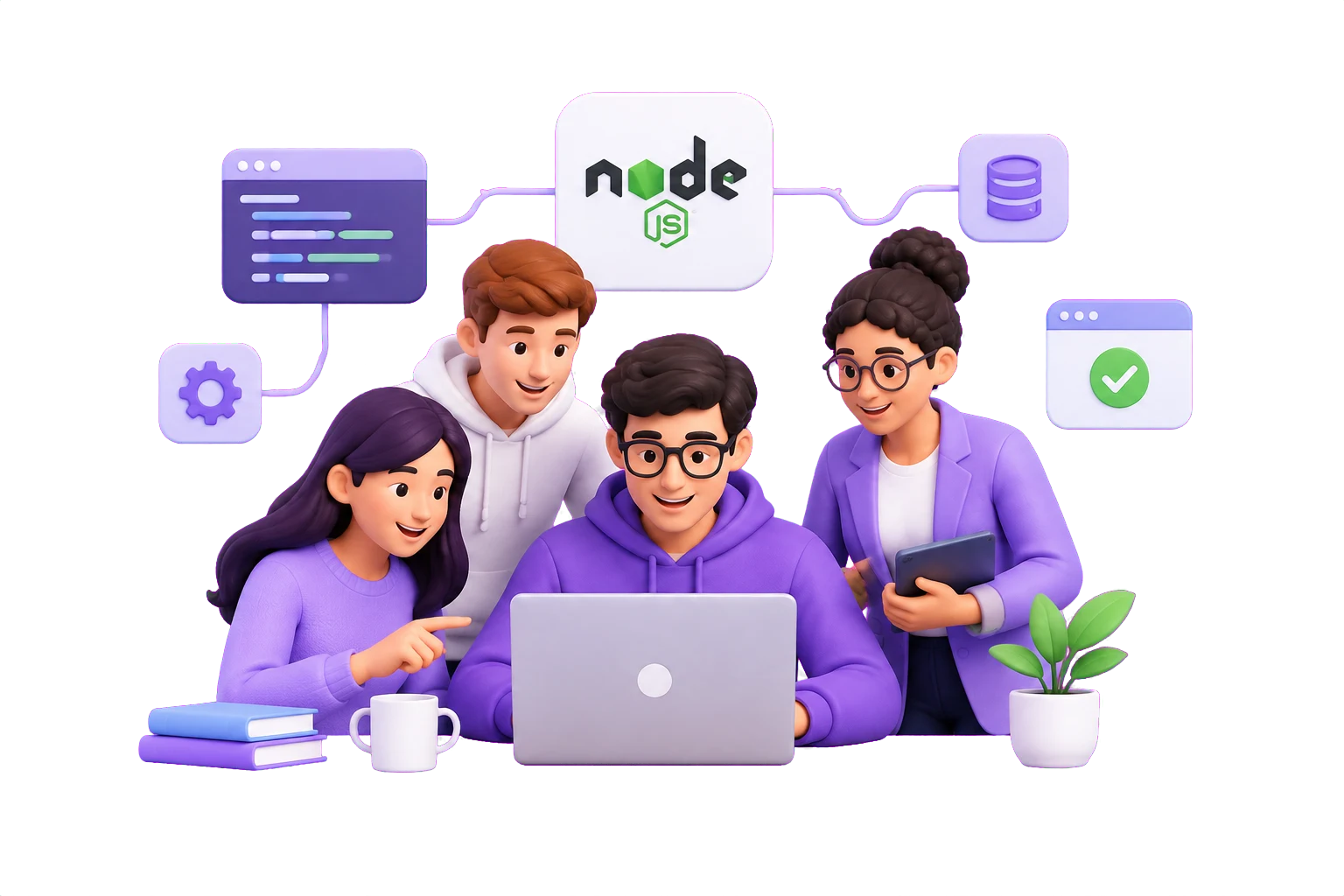 Illustration of a connected product team