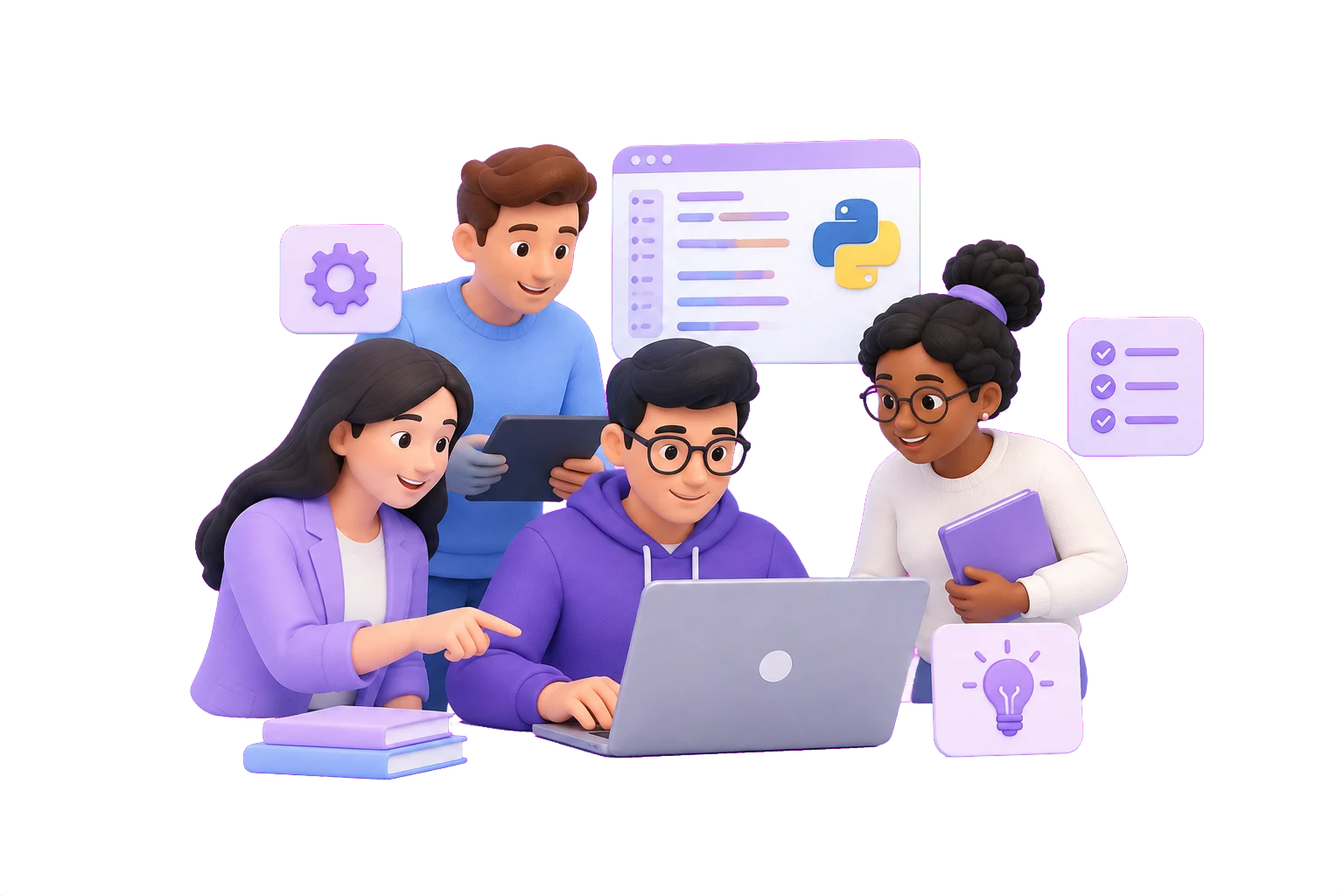 Illustration of a connected product team