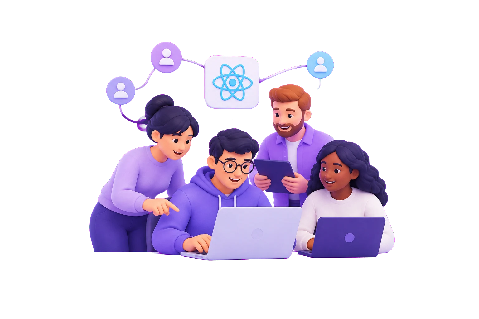 Illustration of a connected product team