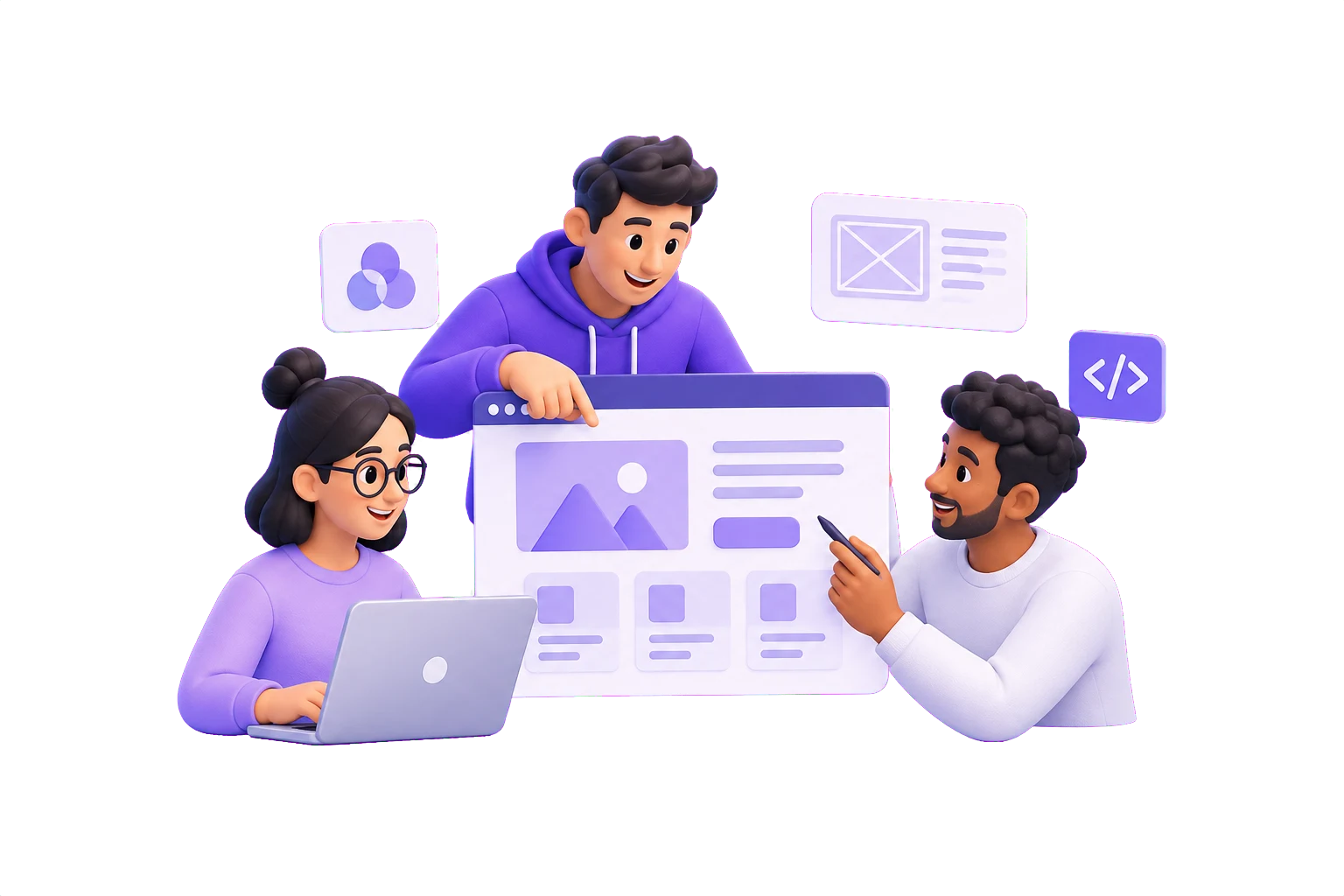 Illustration of a connected product team