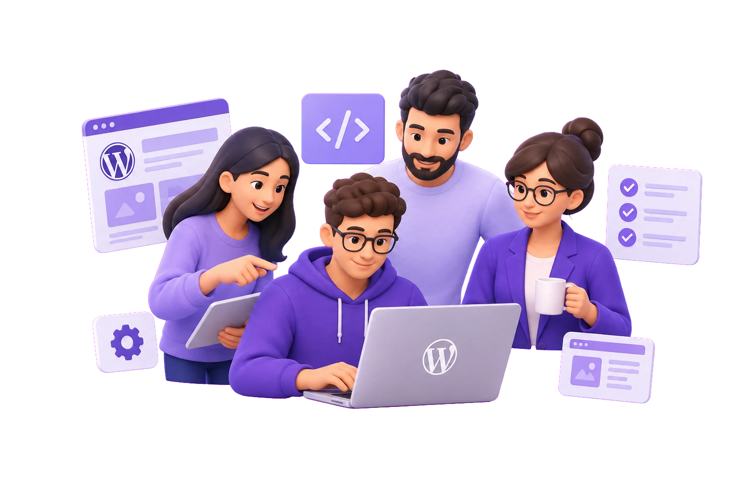 Illustration of a connected product team