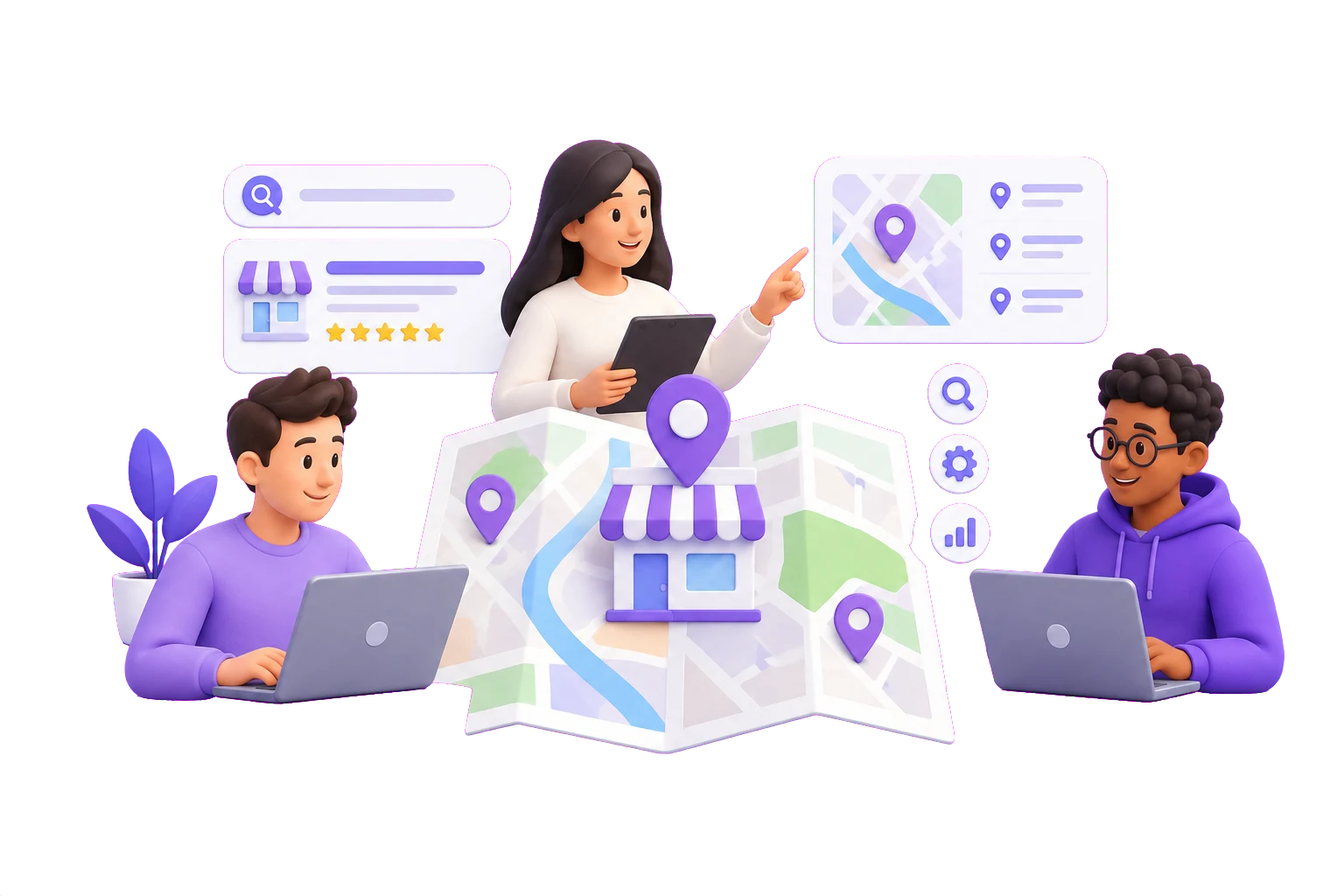 Illustration of a connected product team