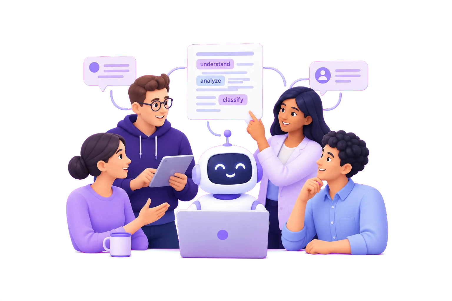 Illustration of a connected product team
