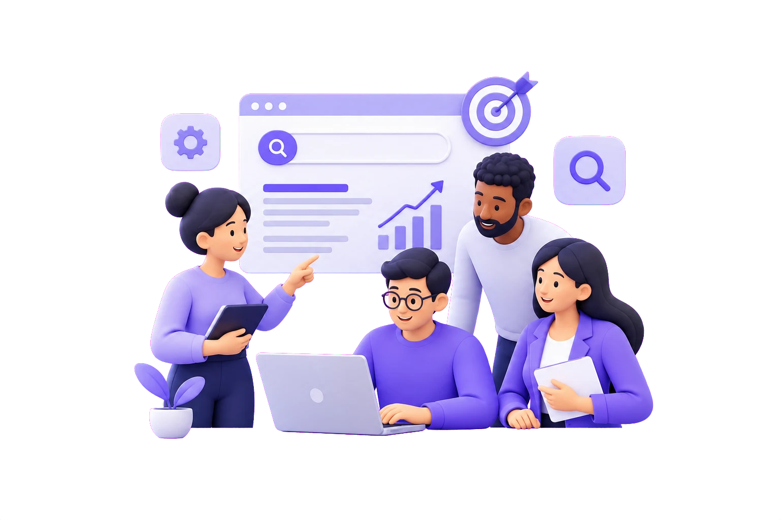 Illustration of a connected product team