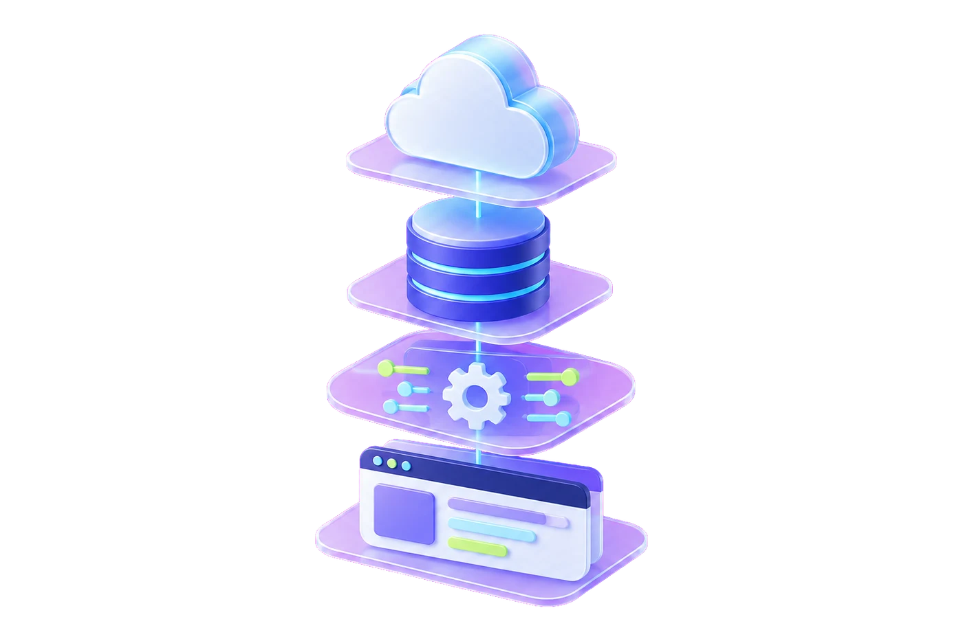 Illustration of a layered technology stack